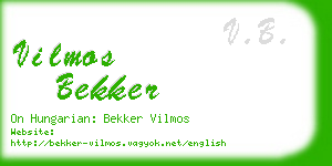 vilmos bekker business card